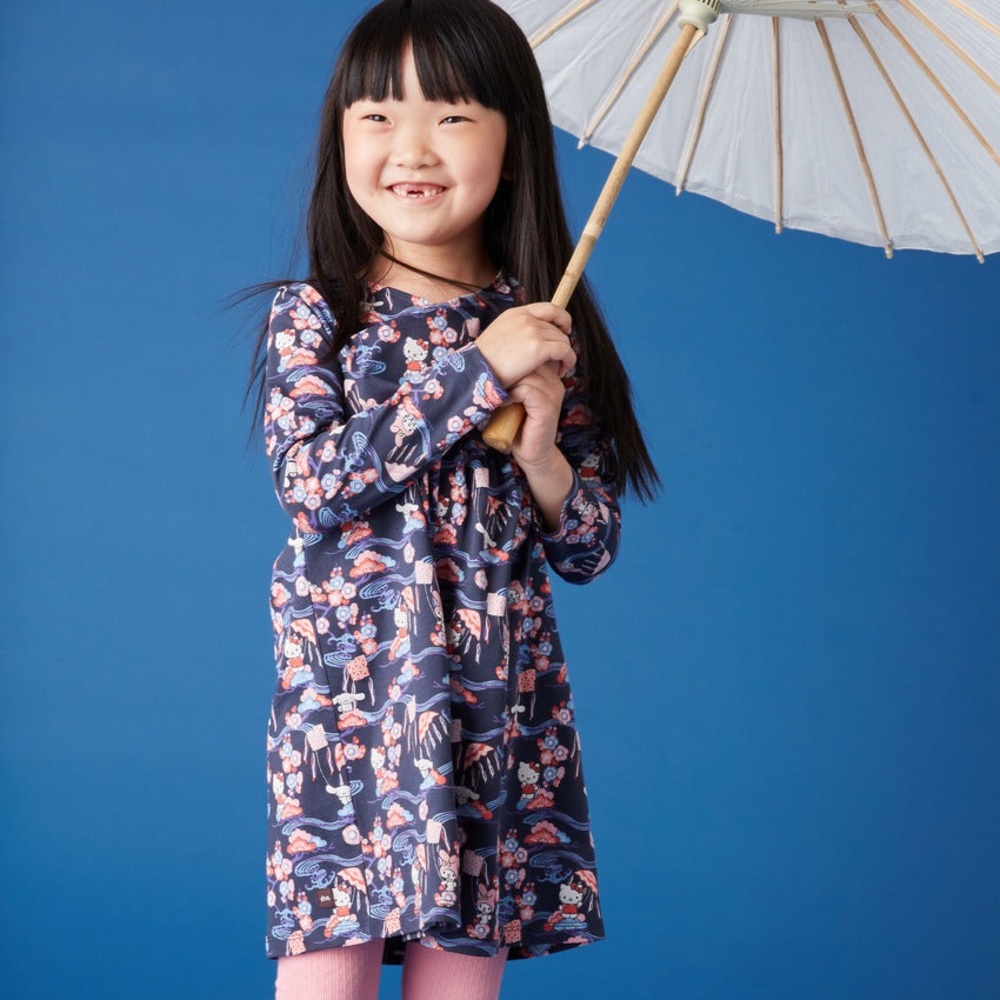 Tea Collection Hello Kitty Wrap Neck Dress size 12